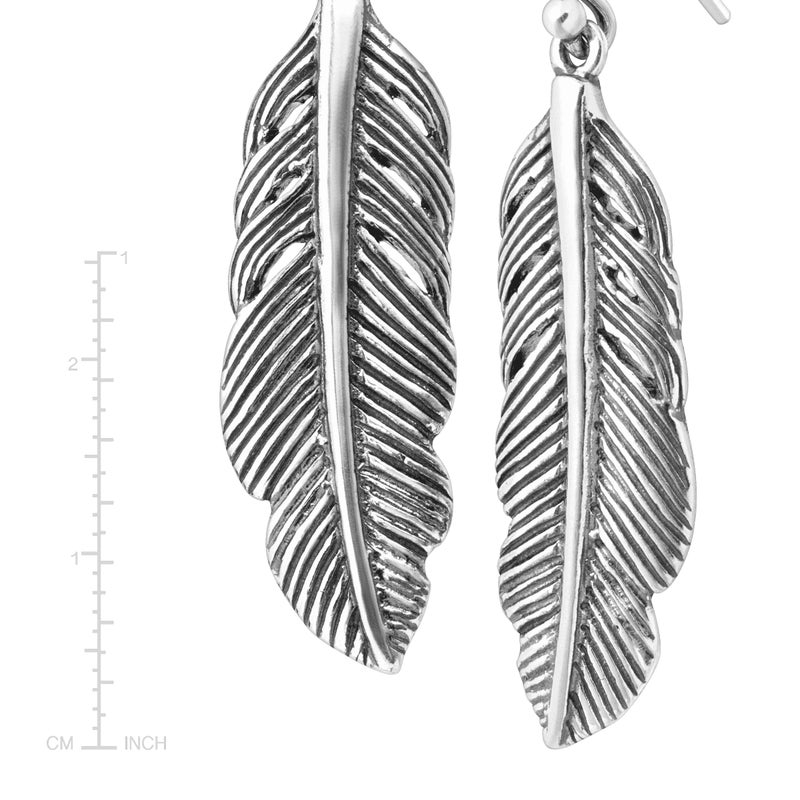 Silpada 'Etched Feather' Drop Earrings in Sterling Silver - Image 4